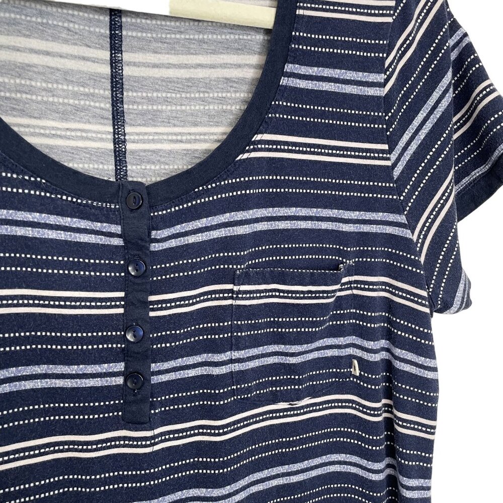 Lucky Brand Navy Striped T-Shirt Dress, L - Picture 6 of 7